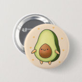 Badge Rond 5 Cm Cute Kawaii Avocado (Devant & derrière)