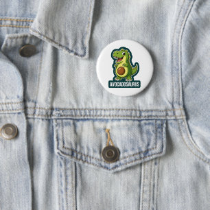 Badge Rond 5 Cm Cute Kawaii Avocadosaurus Dinosaure Blague Drôle