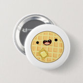 Badge Rond 5 Cm Cute Kawaii Beurre gaufre (Devant & derrière)