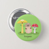 Badge Rond 5 Cm Cute kawaii champignon champignon toadstool (Devant & derrière)