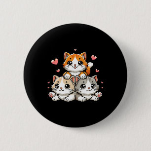 Badge Rond 5 Cm Cute Kawaii Chats Neko Funny Kitten Cadeau Amoureu