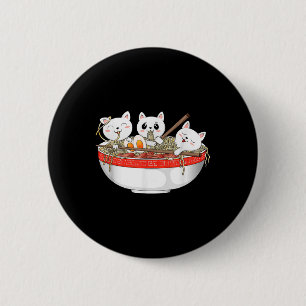 Badge Rond 5 Cm Cute Kawaii Chats Ramen nouilles Anime Chat Japona