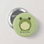 Badge Rond 5 Cm Cute Kawaii Frog avec texte personnalisé (Devant & derrière)