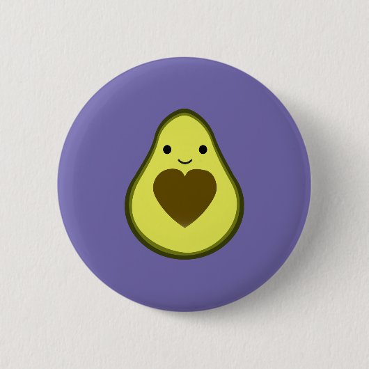 Badge Rond 5 Cm Cute Kawaii Happy Love Avocado (Devant)