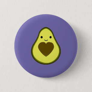 Badge Rond 5 Cm Cute Kawaii Happy Love Avocado