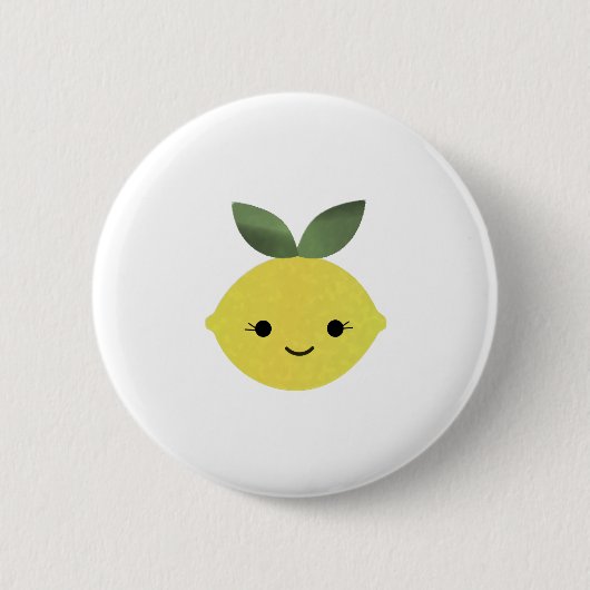 Badge Rond 5 Cm Cute Kawaii Lemon (Devant)