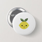 Badge Rond 5 Cm Cute Kawaii Lemon (Devant & derrière)