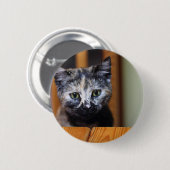 Badge Rond 5 Cm Cute Kitten noir et blanc (Devant & derrière)