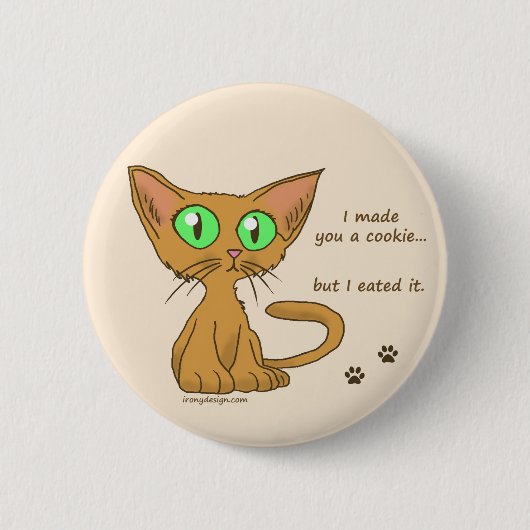 Badge Rond 5 Cm Cute Kitty Mange Ton Cookie (Devant)