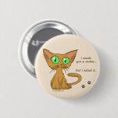 Badge Rond 5 Cm Cute Kitty Mange Ton Cookie (Devant & derrière)