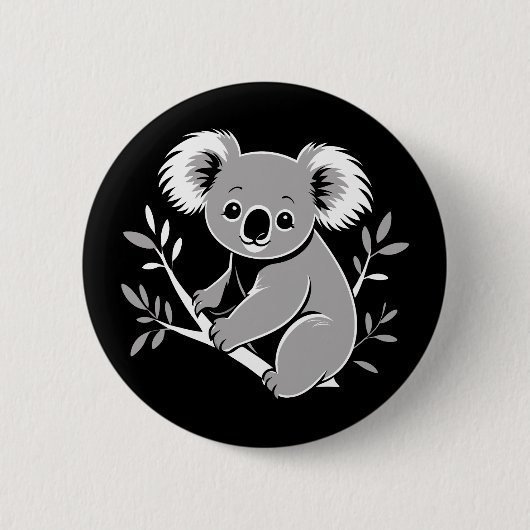 Badge Rond 5 Cm Cute Koala (Devant)