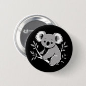 Badge Rond 5 Cm Cute Koala (Devant & derrière)