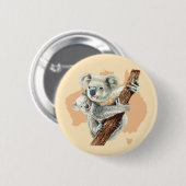 Badge Rond 5 Cm Cute Koala Maman et bébé (Devant & derrière)