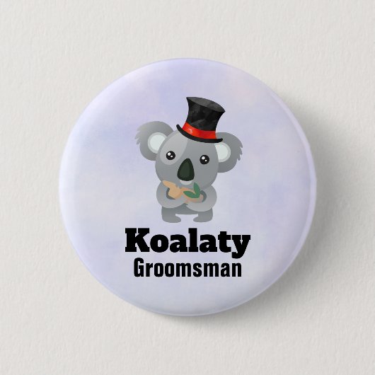 Badge Rond 5 Cm Cute Koala Pun Koalaty Groomsman (Devant)