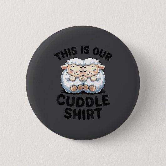 Badge Rond 5 Cm Cute Lamb Couple This Is Our Cuddle  (Devant)