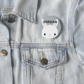 Badge Rond 5 Cm Cute Little Bunny Rabbit with Personalized (En situation)