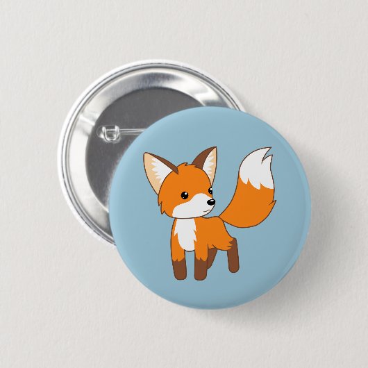 Badge Rond 5 Cm Cute Little Fox (Devant & derrière)