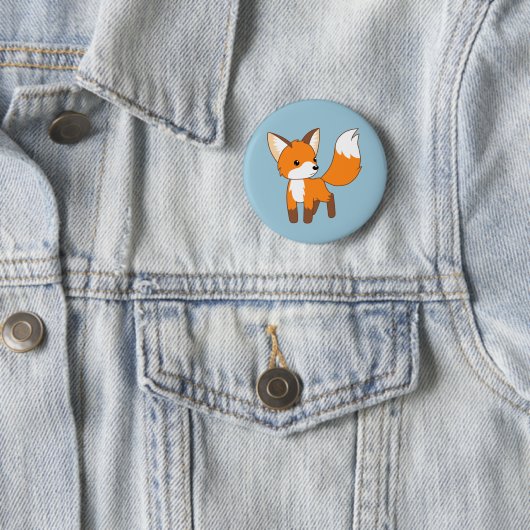 Badge Rond 5 Cm Cute Little Fox (En situation)
