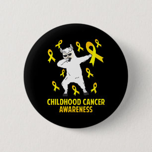 Badge Rond 5 Cm Cute Llama Dabbing Guerrier du cancer de l'enfance