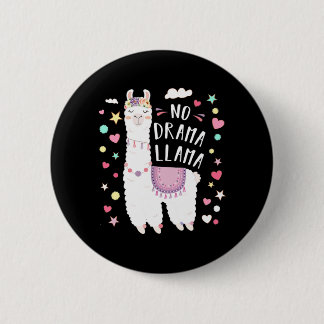 Badge Rond 5 Cm Cute Llama No Drama Llama Floral Llama Alpaca Amou