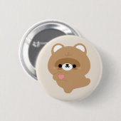 Badge Rond 5 Cm Cute Love Beaver (Devant & derrière)