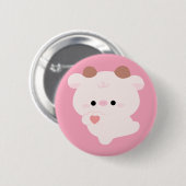 Badge Rond 5 Cm Cute Love Cow (Devant & derrière)