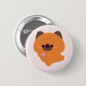 Badge Rond 5 Cm Cute Love German Shepherd Puppy (Devant & derrière)