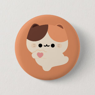 Badge Rond 5 Cm Cute Love Tortie Cat
