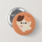 Badge Rond 5 Cm Cute Love Tortie Cat (Devant & derrière)