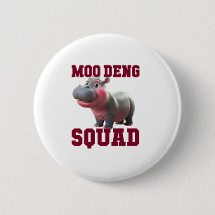 Badge Rond 5 Cm Cute MOO DENG SQUAD Baby Hippo Team Cheer Girls Te