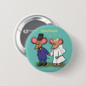 Badge Rond 5 Cm Cute mouse couple cartoon illustration (Devant & derrière)
