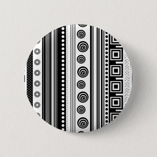 Badge Rond 5 Cm Cute noir blanc déco aztèque texture (Devant)
