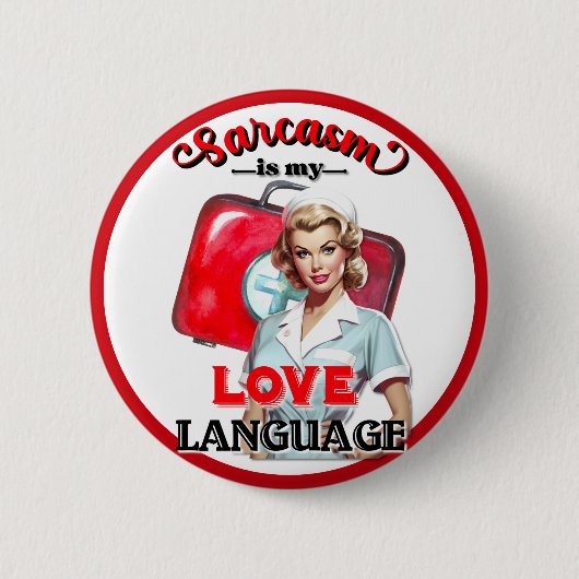 Badge Rond 5 Cm Cute Nurse Pinup_ Love (Devant)