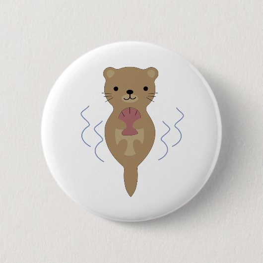 Badge Rond 5 Cm Cute Otter (Devant)