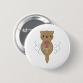 Badge Rond 5 Cm Cute Otter (Devant & derrière)