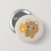 Badge Rond 5 Cm Cute Ours Brown Romantique (Devant & derrière)