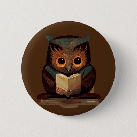 Badge Rond 5 Cm Cute Owl (Devant)