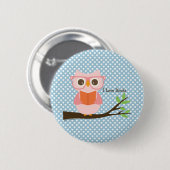 Badge Rond 5 Cm Cute Owl Lecture (Devant & derrière)
