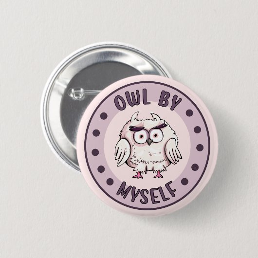 Badge Rond 5 Cm Cute Owl par Myself Funny (Devant & derrière)