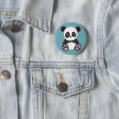 Badge Rond 5 Cm Cute Panda (En situation)