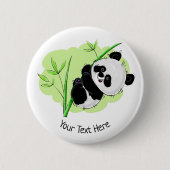 Badge Rond 5 Cm Cute Panda custom text button (Devant)