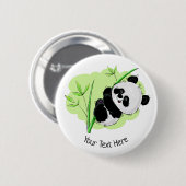 Badge Rond 5 Cm Cute Panda custom text button (Devant & derrière)