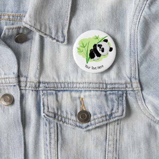Badge Rond 5 Cm Cute Panda custom text button (En situation)