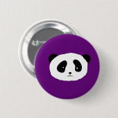 Badge Rond 5 Cm Cute Panda Face motif violet (Devant & derrière)