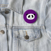 Badge Rond 5 Cm Cute Panda Face motif violet (En situation)