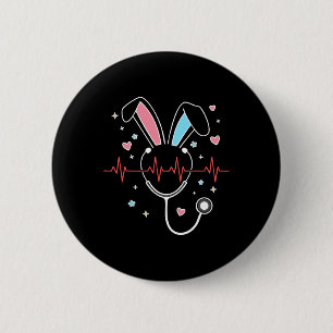 Badge Rond 5 Cm Cute Pâques Infirmière Bunny Stethoscope Nurs de b