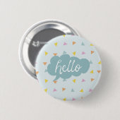 Badge Rond 5 Cm Cute Pastel Hello (Devant & derrière)