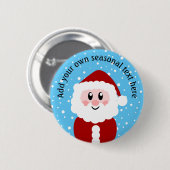Badge Rond 5 Cm Cute Père Noël personnalisée (Devant & derrière)
