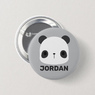 Badge Rond 5 Cm Cute petit ours Panda avec nom personnalisé