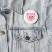 Badge Rond 5 Cm Cute piggy face (En situation)